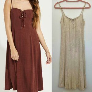 Gentle Fawn Wesley Linen Dress Beige XS | Cottagecore Boho Minimalist Chic